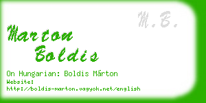 marton boldis business card